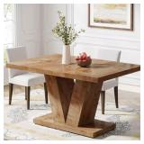 $200 Farmhouse Natural Brown 47" Pedestal Table