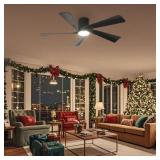 $132 52 in Smart Indoor Black Ceiling Fan with LED
