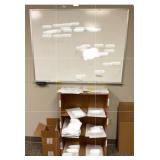 1 Lot White Dry Erase Board, 1 Small Wood Shelf