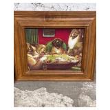 (4) DOGS PLAYING POKER frame9x11 prints