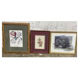 1 Lot of 3- Wall Framed Decor
