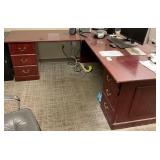 1 Lot of 1-L-Shaped Office Desk and 1-Office Chair