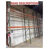 (9) sections Teardrop pallet racking