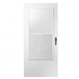 $178 White Storm Door 30x78 with Black Hardware