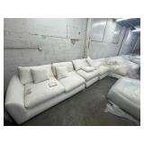 180  L Large Modular Sectional Sofa   White / Crea
