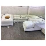 144  x 112  Linen Cream/White Sectional Sofa