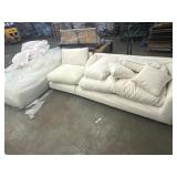 144 in. Flared Arm Linen Couch Sectional