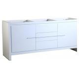 $832 Fresca Allier 72" White Double Sink Cabinet