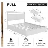 HAUSOURCE Modern Full Size Bed Frame with 4 Storag