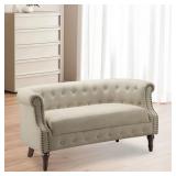 $340 Charlton Home  55" Livingroom Linen Loveseat.