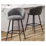 $126 Upholstered Counter Stool With Metal Frame