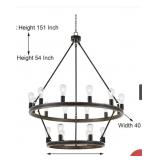 $240 Jasper 18-Light Wagon Wheel Chandelier UL Lis
