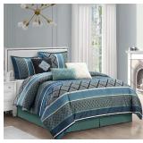 Nanshing 7-Piece Blue Comforter Set CA King
