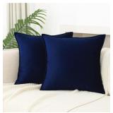 JIAHANNHA Velvet Navy Blue Throw Pillow Covers