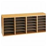 Safco 24-Compartment Literature Organizer, Oak