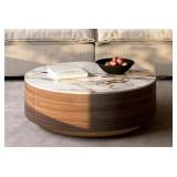 $999 35" Round Stone Coffee Table with Storage