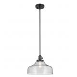 $200 Medium Kichler Avery Black Pendant Light