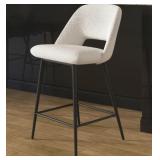 White Boucle Counterstool With Black Matte Frame (
