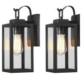 Pia Ricco 1-Light Matte Black Outdoor Lantern