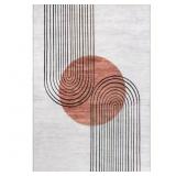Martine Abstract Sun Machine Washable Rug