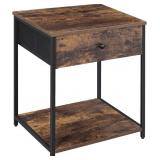 SONGMICS Rustic Nightstand with Drawer