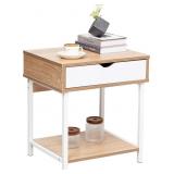 JJS Side End Table with Drawer and Shelves