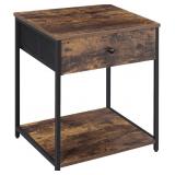 SONGMICS Rustic Nightstand with Drawer