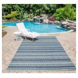 Momeni 2x8 Blue Indoor/Outdoor Runner Rug