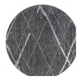 Smoky 4x4 Loomed Polypropylene Dark Gray Rug