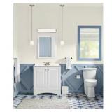 Bath Vanity with Marble Top & White Basin