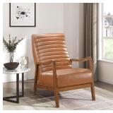 $331 LEXICON HIGH BACK CHAIR, SOLID WOOD ARMS BEIG