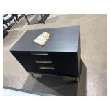 $325 APPROX 34  BLACK AND GOLD 3-DRAWER NIGHTSTAND