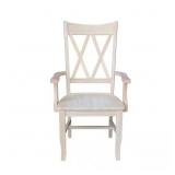 Unfinished Wood Double X-Back Arm Chair
