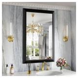 $84 24X36 ALUMINUM FRAMED MIRROR, MATTE BLACK