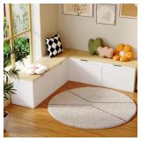 $278 WHITE & WOOD L-SHAPED DINING BENCH, 63"W