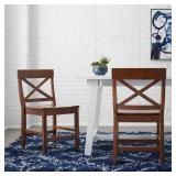 $204 CEDARVILLE WALNUT BROWN WOOD DINING CHAIR (2)