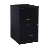 18 in. D 2-Drawer Black File Cabinet