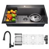 $400 ALL-IN-ONE MATTE BLACK 33X22 IN. DROP-IN SINK