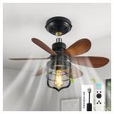 Garwarm 20IN Ceiling Fan with Light, Remote