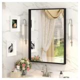 $66 24X32 IN. ALUMINUM VANITY MIRROR, MATTE BLACK