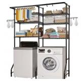 Washer & Dryer Storage Shelves, 6 Tiers, Black