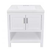 $399 SPA VANITY 30.5" W X 18.75" D, WHITE TOP
