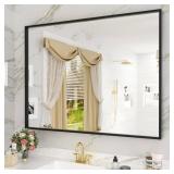 $168 MATTE BLACK 40X30IN ALUMINUM VANITY MIRROR