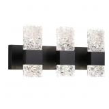 21.3 in. 3-Light Black LED Vanity Light