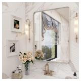 $115 24X32 IN. ALUMINUM VANITY MIRROR, SILVER