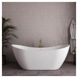 $553 ACRYLIC FREESTANDING SOAKING BATHTUB, WHITE
