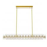 $547 53 IN. 60-LIGHT GOLD CRYSTAL CHANDELIER