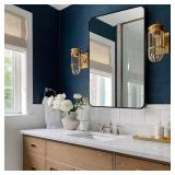 $82 30 IN. W X 40 IN. H ALUMINUM BLACK MIRROR