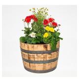 Real Wood Oak Whiskey Barrel Brown 17.5x26x26