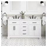 $899 DOVETON 60" DOUBLE SINK VANITY, WHITE TOP